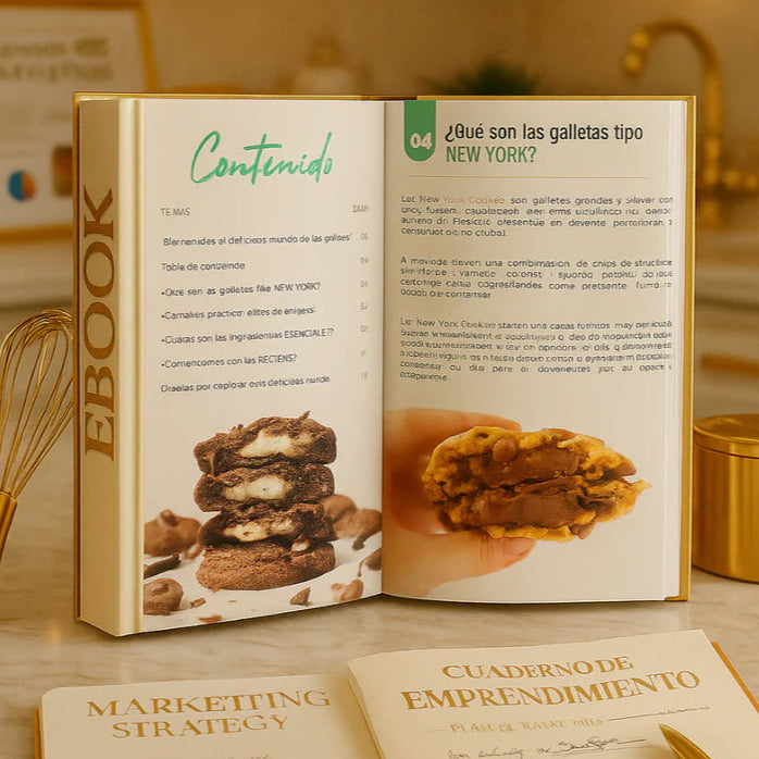 Libro con +50 Recetas de Cookies estilo New York + Bonos  de regalo 🔥🔥